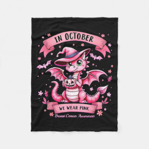 Oktober dragen we nk Borstkankerbewustzijn Draak Fleece Deken