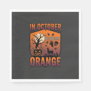 Oktober dragen we oranje Halloween pompoen lama sc Servet