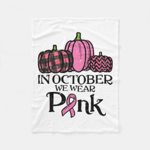 Oktober dragen we Roze Luipaard Borstkanker Bewust Fleece Deken