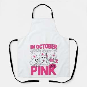 Oktober dragen we roze verpleegster borstkanker be schort