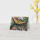 Oktober Eastern Tiger Swallowtail Birthday Card Kaart (Gele Bloem)