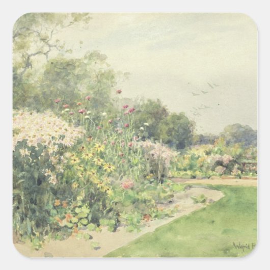 Oktober Flowers Vierkante Sticker (Voorkant)