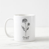 Oktober Geboorte Maand Bloem Monogram Koffiemok (Links)