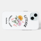OKTOBER Geboortemaand Bloem Aangepaste naam Christ Case-Mate iPhone Case (Achterkant (horizontaal))