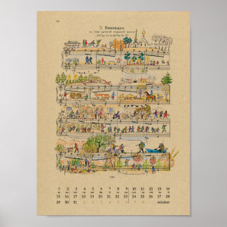 Oktober Happy Notes Kalender 2022 Poster