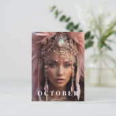 *~ OKTOBER Hoofddeksel TOERMALIJN  OPAL AP53 Briefkaart (Staand voorkant)