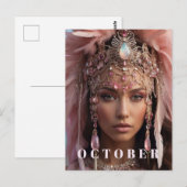 *~ OKTOBER Hoofddeksel TOERMALIJN  OPAL AP53 Briefkaart (Voorkant / Achterkant)