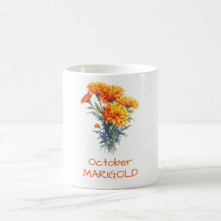 Oktober hoofdgeboortebloem Marigold mok