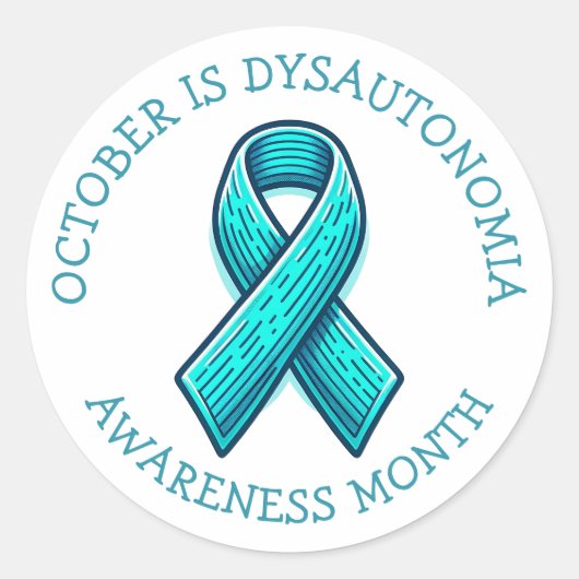 Oktober is de maand van het Dysautonomia bewustzij Ronde Sticker (Voorkant)