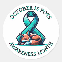 Oktober is de maand van POTS bewustzijn Ronde Sticker
