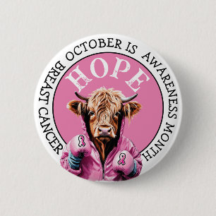 Oktober is het thema van borstkankerbewustwording ronde button 5,7 cm