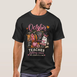 Oktober Leraar Sterk | Borstkanker Bewustzijn T-shirt
