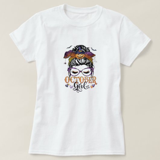 Oktober meisje t-shirt (Design voorkant)