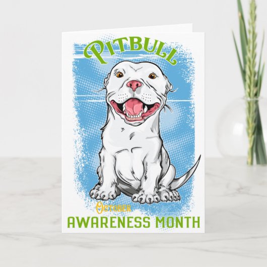Oktober, Pitbull Awareness Month T-Shirt Grocery B Kaart (Voorkant)