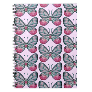 Oktober Roze Glazen Vlinder Patroon Ontwerp Notitieboek