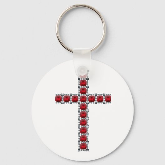 Oktober Ruby Cross Sleutelhanger (Voorkant)