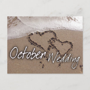 Oktober Strandbestemming bruiloft Kaart