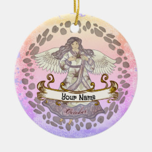 Oktober Verjaardag Angel verjaardag aangepaste orn Keramisch Ornament