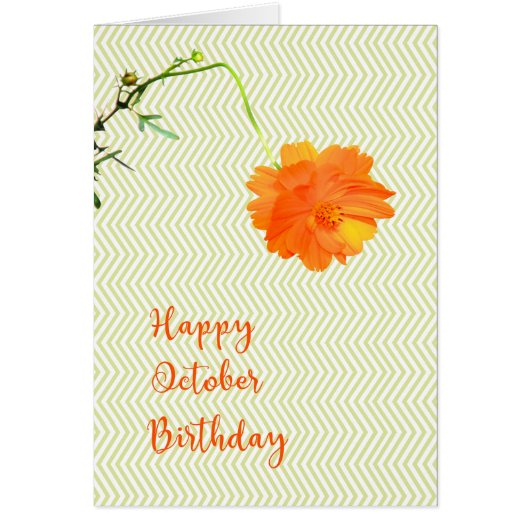 Oktober verjaardag met Cosmos Flower (Voorkant)