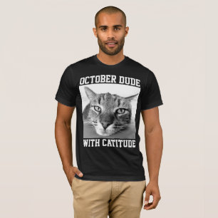 OKTOBER VERJAARDAG T-shirts Mannen Guys Cat Lover