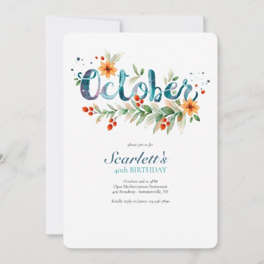 Oktober Viering Kaart (Voorkant)