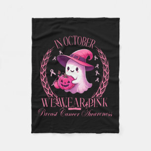 Oktober We Draag Pink Ghost Vechten tegen Borstkan Fleece Deken
