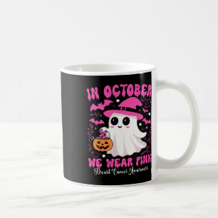 Oktober We Draag Pink Ghost Witch Borstkanker Awa Koffiemok