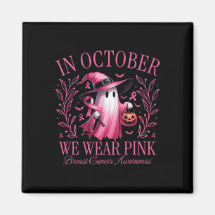 Oktober We Draag Pink Ghost Witch Borstkanker Awa Magneet