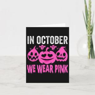 Oktober We Draag Roze Borstkanker Bewustzijn 1 Kaart