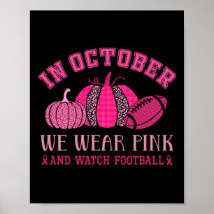 Oktober We Draag Roze Borstkanker Bewustzijn Voetb Poster
