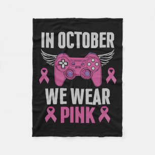 Oktober We Draag Roze Borstkanker Gamer Gaming KI Fleece Deken