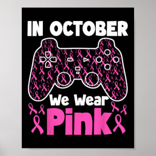 Oktober We Draag Roze Borstkanker Gaming Kinder Jo Poster