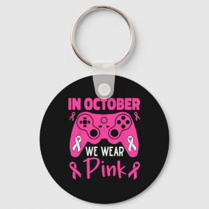 Oktober We Draag Roze Borstkanker Gaming Kinder To Sleutelhanger