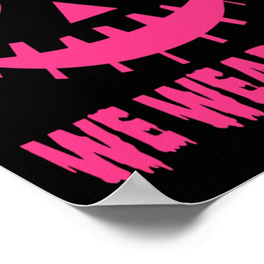 Oktober We Draag Roze Borstkanker Halloween Pumpk Poster (Hoek)