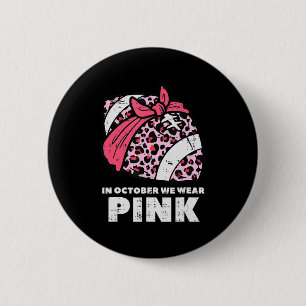 Oktober We Draag roze Football borstkanker Ronde Button 5,7 Cm