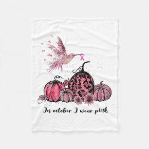 Oktober We Draag Roze Kolibrie Borstkanker Awa Fleece Deken