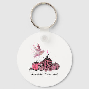 Oktober We Draag Roze Kolibrie Borstkanker Awa Sleutelhanger