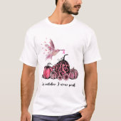 Oktober We Draag Roze Kolibrie Borstkanker Awa T-shirt (Voorkant)