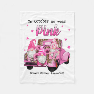 Oktober We dragen roze kabouter vrachtwagen borstk Fleece Deken
