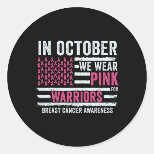 Oktober wij Draag roze borstkankermaand Ronde Sticker