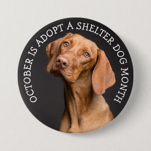 Oktober wordt goedgekeurd een Shelter Dog Maand Ronde Button 7,6 Cm