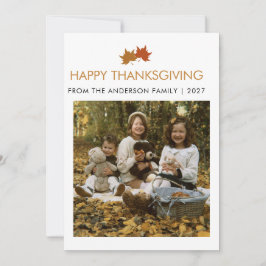 Oktoberblad Thanksgiving Gezinsfoto Feestdagenkaart