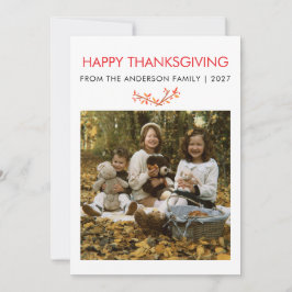 Oktoberblad Thanksgiving Gezinsfoto Feestdagenkaart