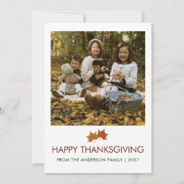 Oktoberblad Thanksgiving Gezinsfoto Feestdagenkaart