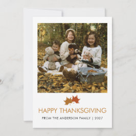 Oktoberblad Thanksgiving Gezinsfoto Feestdagenkaart