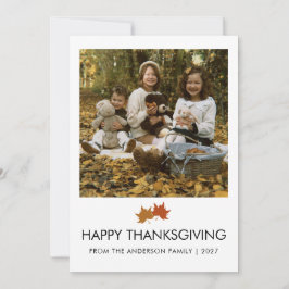 Oktoberblad Thanksgiving Gezinsfoto Feestdagenkaart