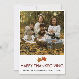 Oktoberblad Thanksgiving Gezinsfoto Feestdagenkaart