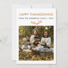 Oktoberblad Thanksgiving Gezinsfoto Feestdagenkaart