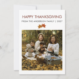 Oktoberblad Thanksgiving Gezinsfoto Feestdagenkaart