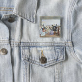 Oktoberfeest in Rome, 1842 Vierkante Button 5,1 Cm (In situ)